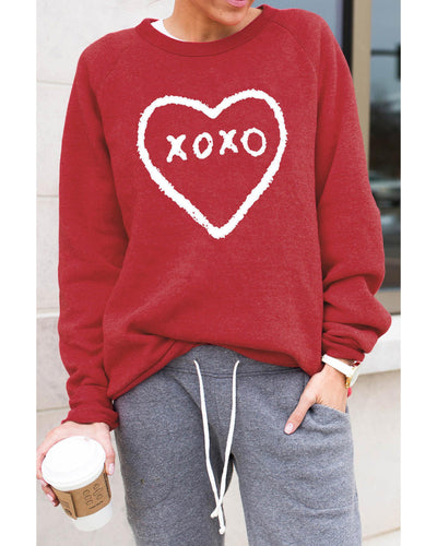 Azura Exchange Heart Pattern Print Valentines Sweatshirt - M