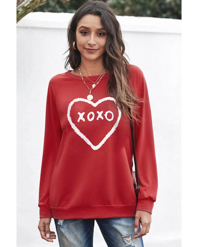 Azura Exchange Heart Pattern Print Valentines Sweatshirt - M
