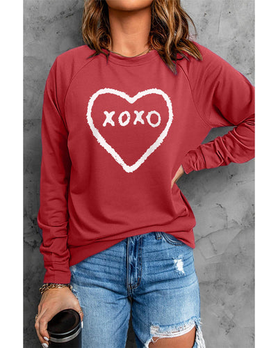 Azura Exchange Heart Pattern Print Valentines Sweatshirt - M