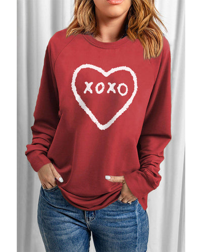 Azura Exchange Heart Pattern Print Valentines Sweatshirt - M