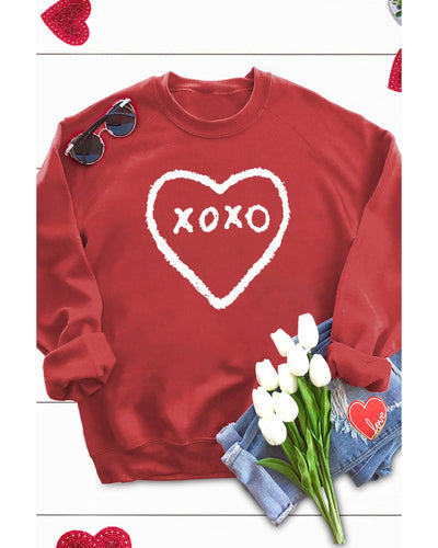 Azura Exchange Heart Pattern Print Valentines Sweatshirt - M
