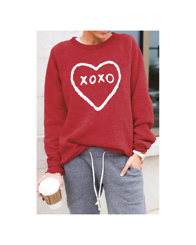 Azura Exchange Heart Pattern Print Valentines Sweatshirt - M