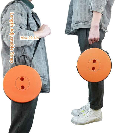 Black and Orange Splicing Color Portable Outdoor Telescopic Folding Stool with 100 Weight-Bearing Buckles, Lightweight and Compact Design, Perfect for Fishing, Camping, and Travel