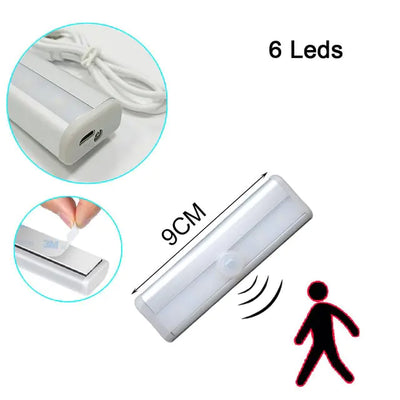 LED USB Wireless Wood Stick Night Light Warm Motion Sensor Wall Lamp Magnetic Corridor Cabinet Wardrobe Light Decor Home Light