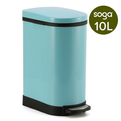 SOGA 4X Foot Pedal Stainless Steel Rubbish Recycling Garbage Waste Trash Bin U Blue 10L