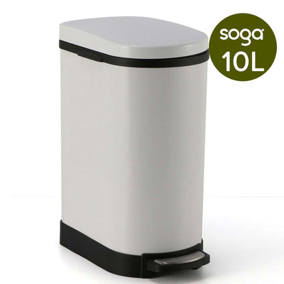 SOGA 4X Foot Pedal Stainless Steel Rubbish Recycling Garbage Waste Trash Bin U White 10L