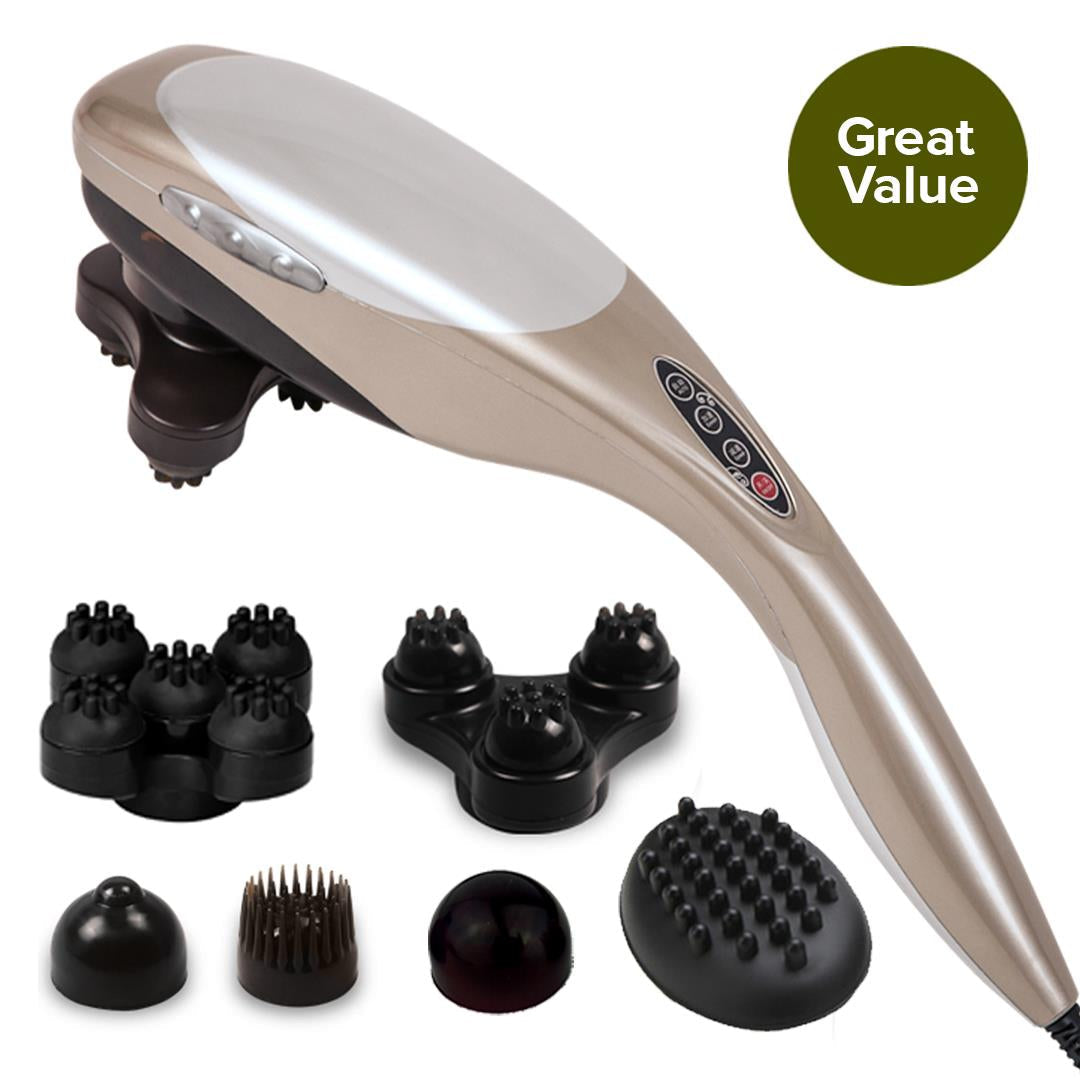 SOGA Handheld Full Body Massager with 6 Attachments – Deep Tissue Pain Relief & Muscle Relaxation