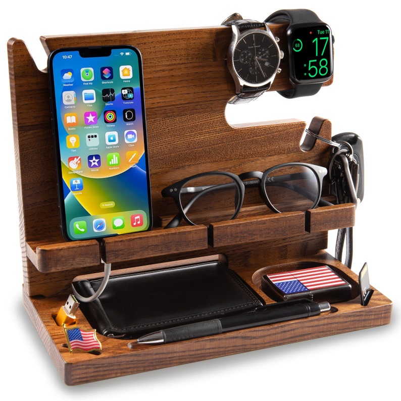 Personalized docking station,perfect for Birthday gift for best friend,Gift for men on valentine s day,Cool gift for dad and Fathers gift