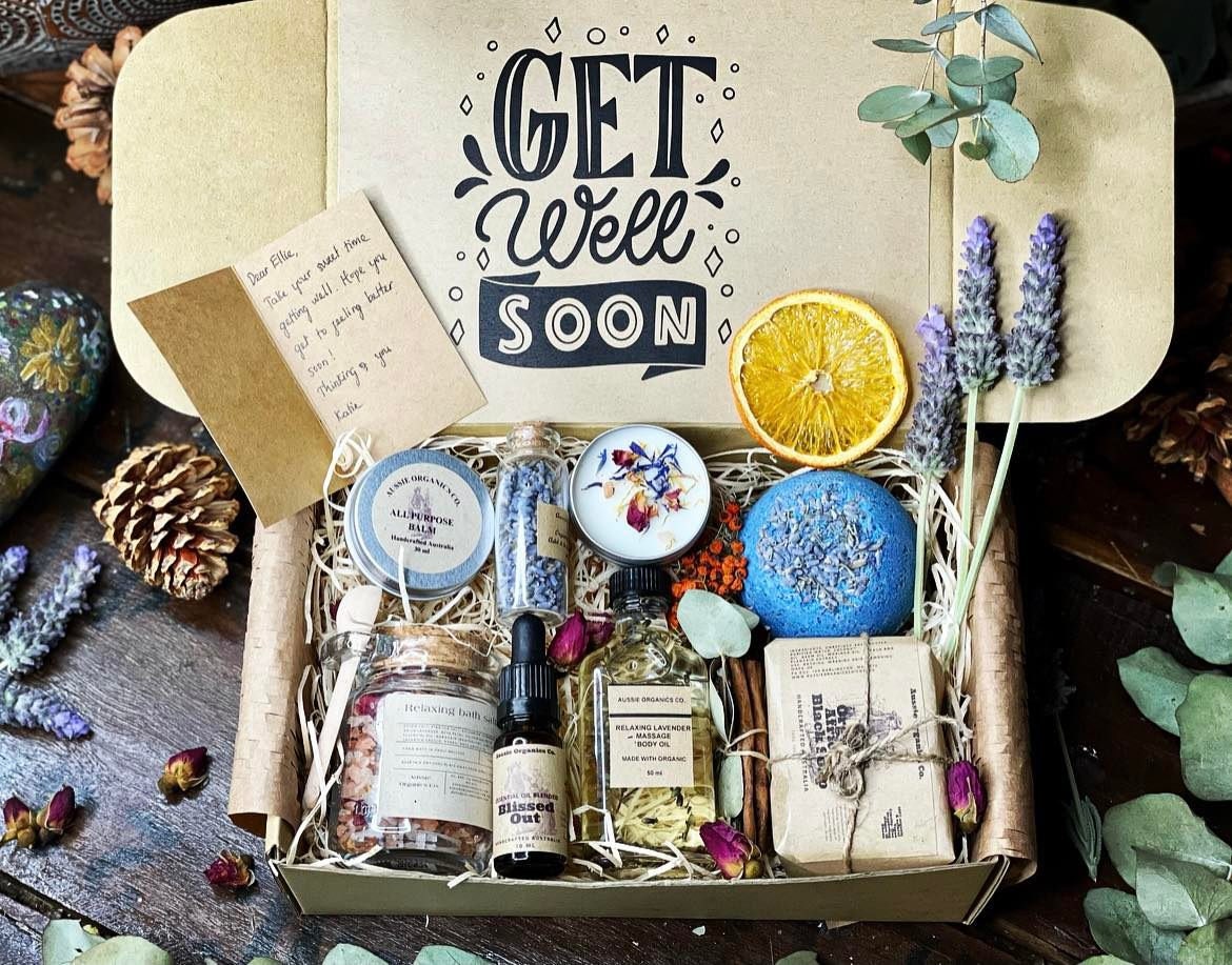 Get Well Soon Gift Box, Care Package, Personalized Self Care Gift Box