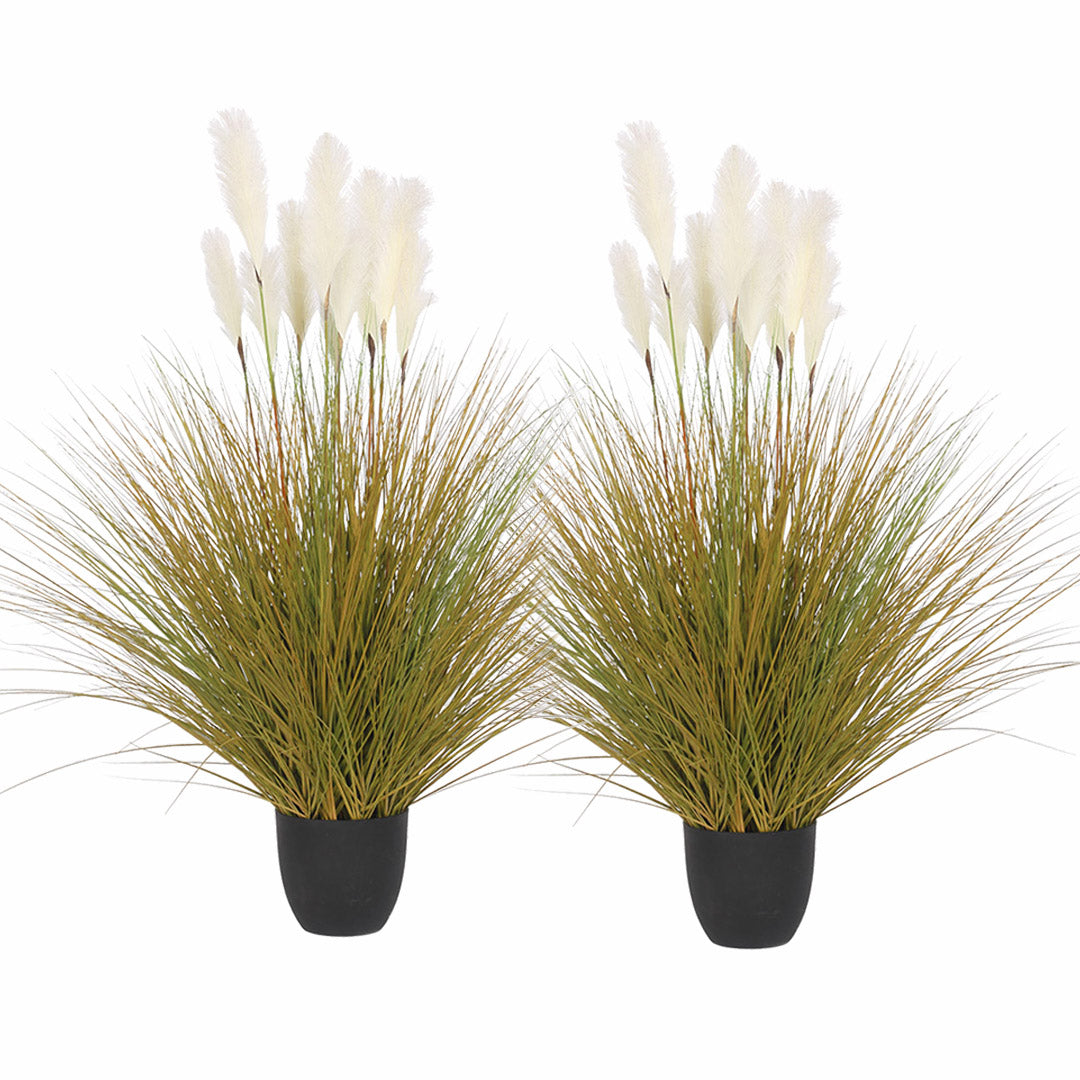 SOGA 2X 137cm Artificial Indoor Potted Reed Bulrush Grass Tree Fake Plant Simulation Decorative