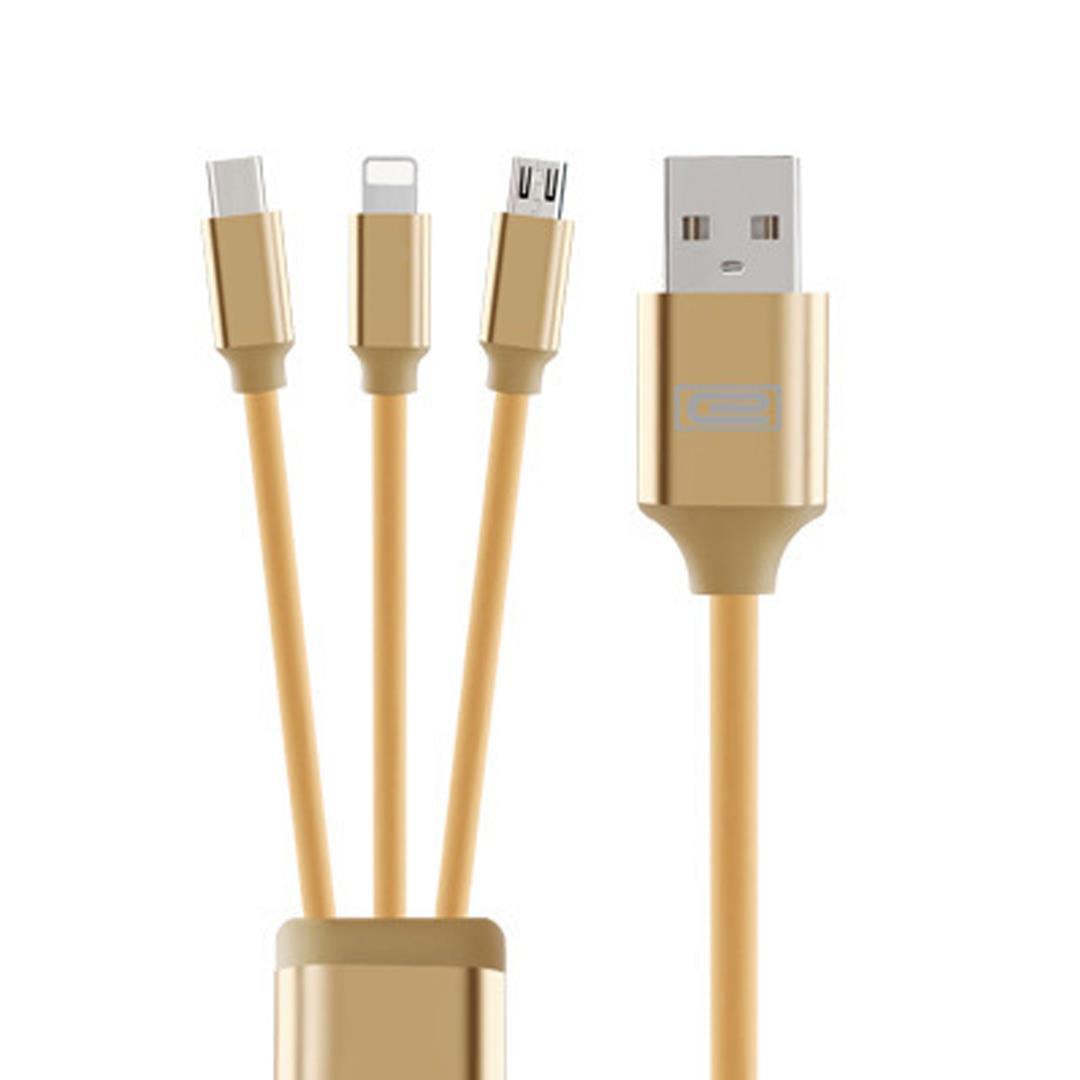 3 in 1 Durable 1.2M iPhone Android Micro Usb Cable High Speed Charging Data Cable