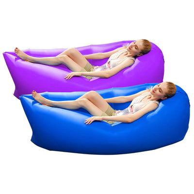 2X Fast Inflatable Sleeping Bag Lazy Air Sofa Blue/Purple