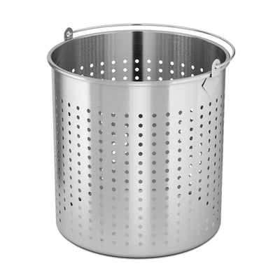 SOGA 71L 18/10 Stainless Steel Perforated Stockpot Basket Pasta Strainer with Handle