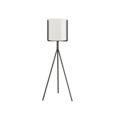 SOGA 80cm Tripod Flower Pot Plant Stand with White Flowerpot Holder Rack Indoor Display
