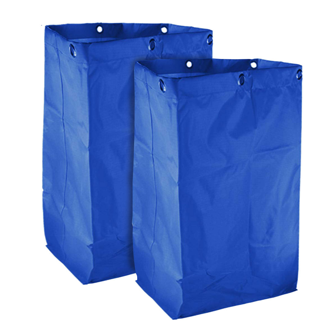 SOGA 2X Oxford Waterproof Reusable Janitor Housekeeping Cart Replacement Bag Blue