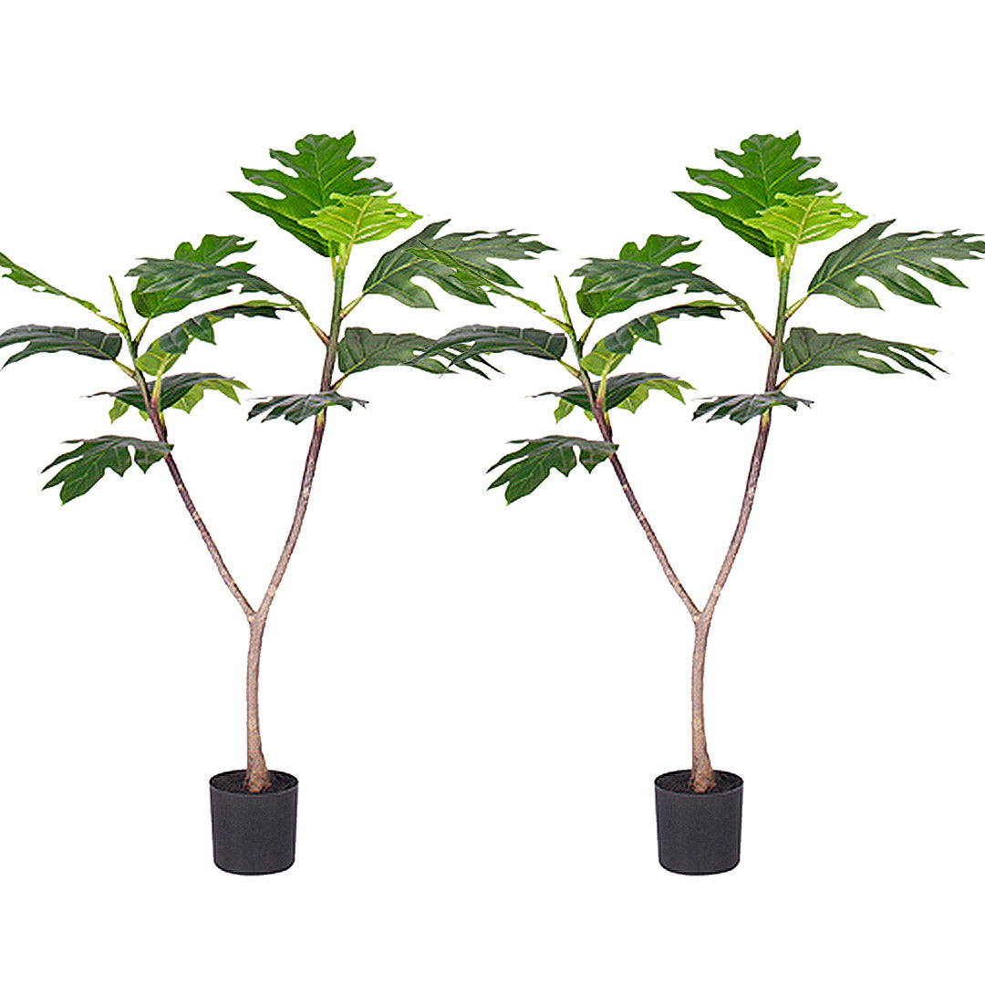 SOGA 2X 90cm Artificial Natural Green Split-Leaf Philodendron Tree Fake Tropical Indoor Plant Home Office Decor