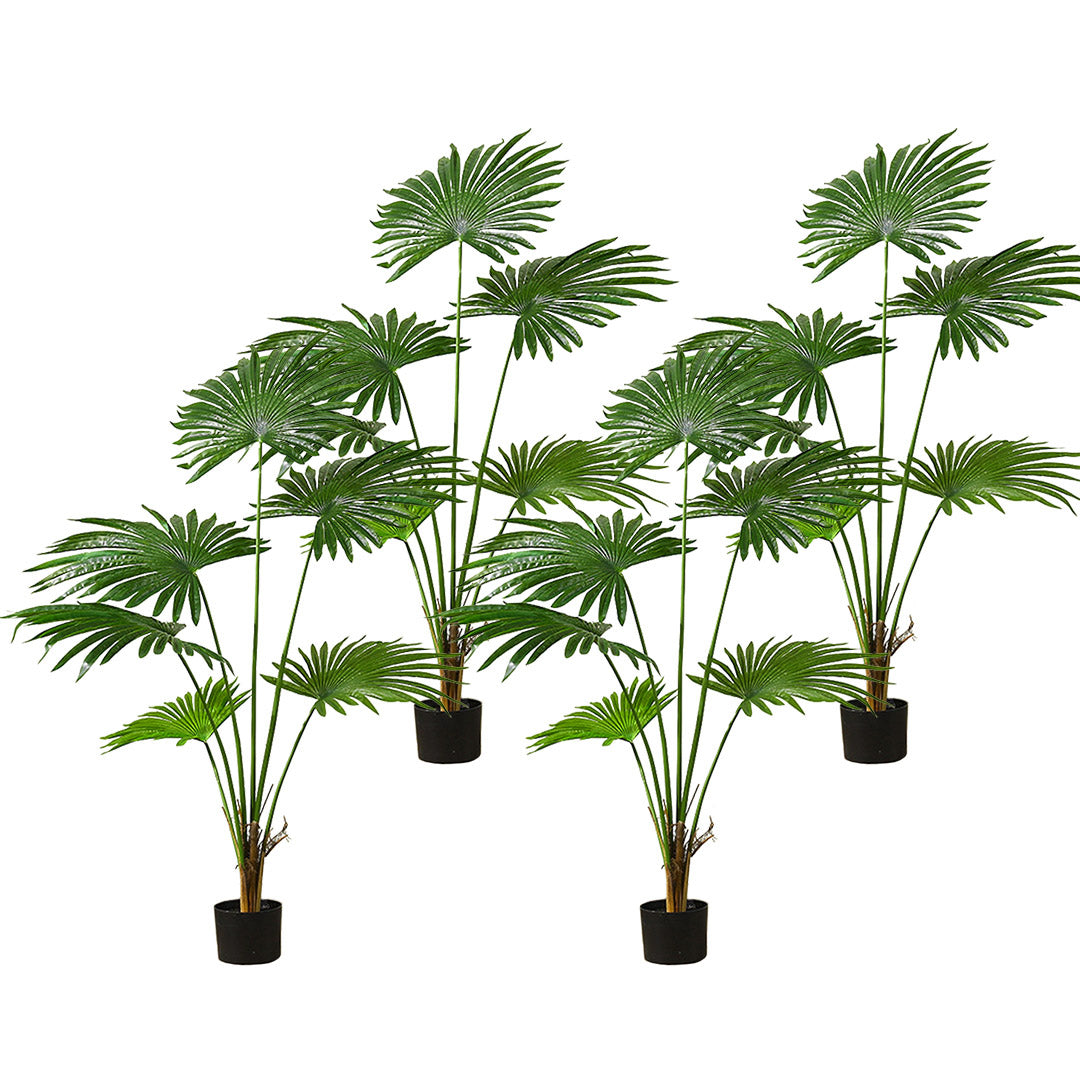 SOGA 4X 120cm Artificial Natural Green Fan Palm Tree Fake Tropical Indoor Plant Home Office Decor
