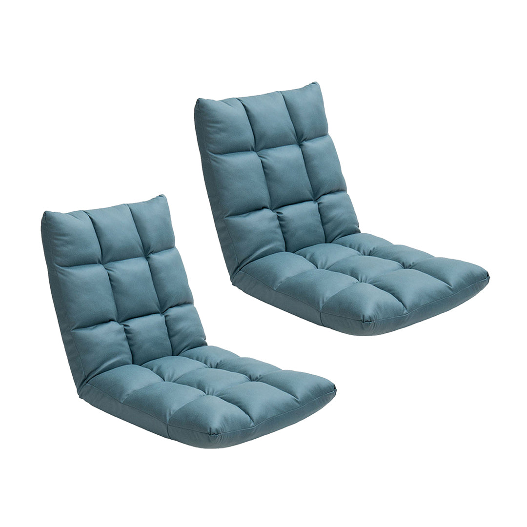 SOGA 2X Green Lounge Floor Recliner Adjustable Gaming Sofa Bed Foldable Indoor Outdoor Backrest Seat Home Office Decor