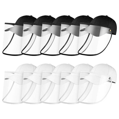 10X Outdoor Protection Hat Anti-Fog Pollution Dust Protective Cap Full Face HD Shield Cover Adult Black/White