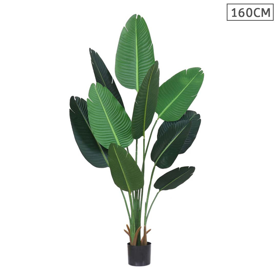 SOGA 160cm Artificial Green Indoor Traveler Banana Fake Decoration Tree Flower Pot Plant
