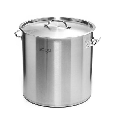 SOGA Stock Pot 50L Top Grade Thick Stainless Steel Stockpot 18/10