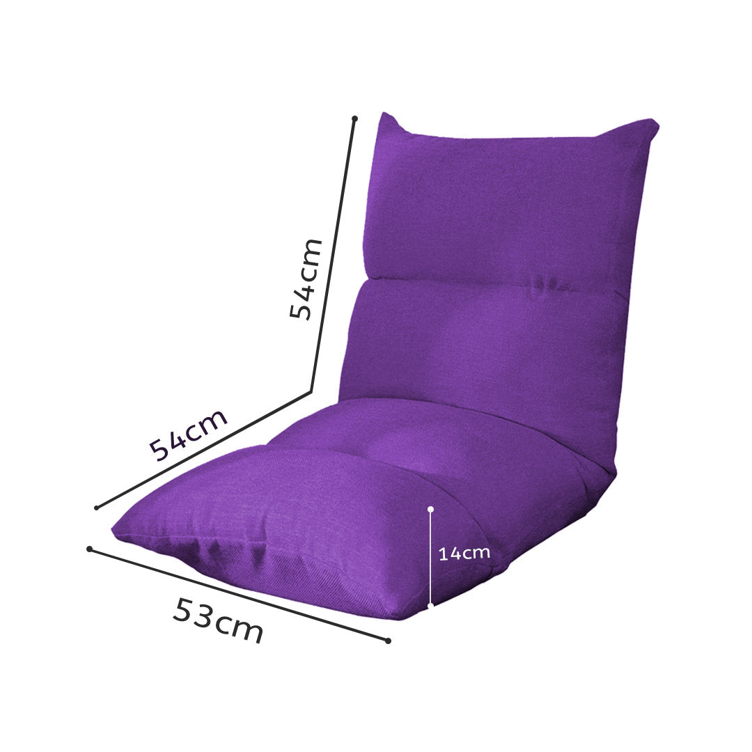 SOGA 2X Lounge Floor Recliner Adjustable Lazy Sofa Bed Folding Game Chair Purple