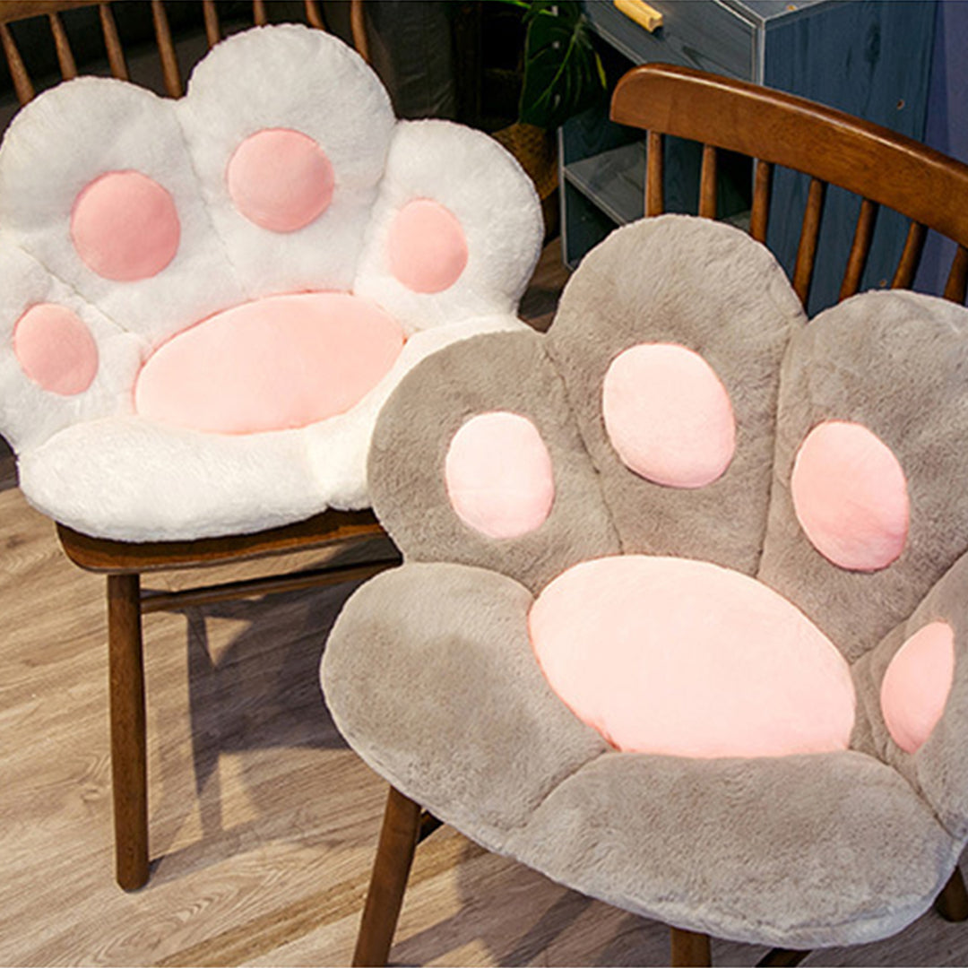 SOGA 2X Grey Paw Shape Cushion Warm Lazy Sofa Decorative Pillow Backseat Plush Mat Home Decor