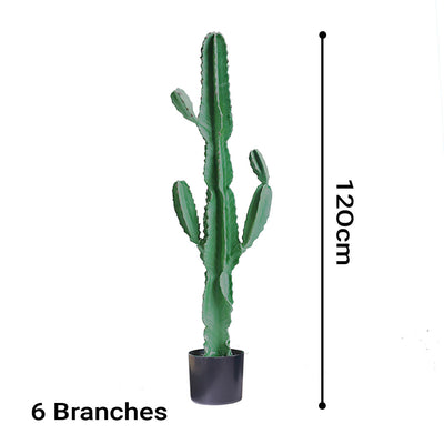 SOGA 120cm Green Artificial Indoor Cactus Tree Fake Plant Simulation Decorative 6 Heads