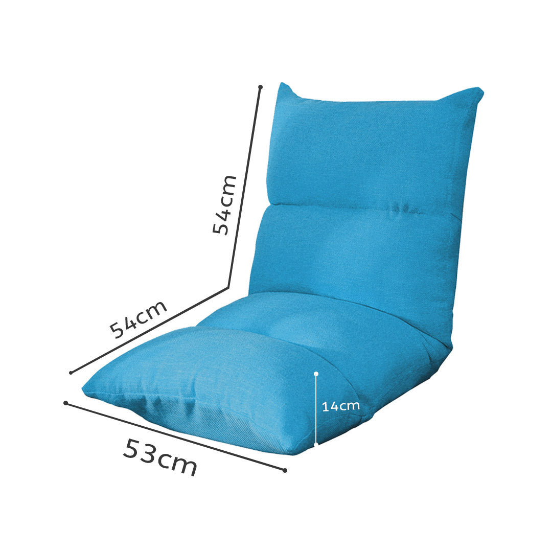 SOGA 2X Lounge Floor Recliner Adjustable Lazy Sofa Bed Folding Game Chair Blue