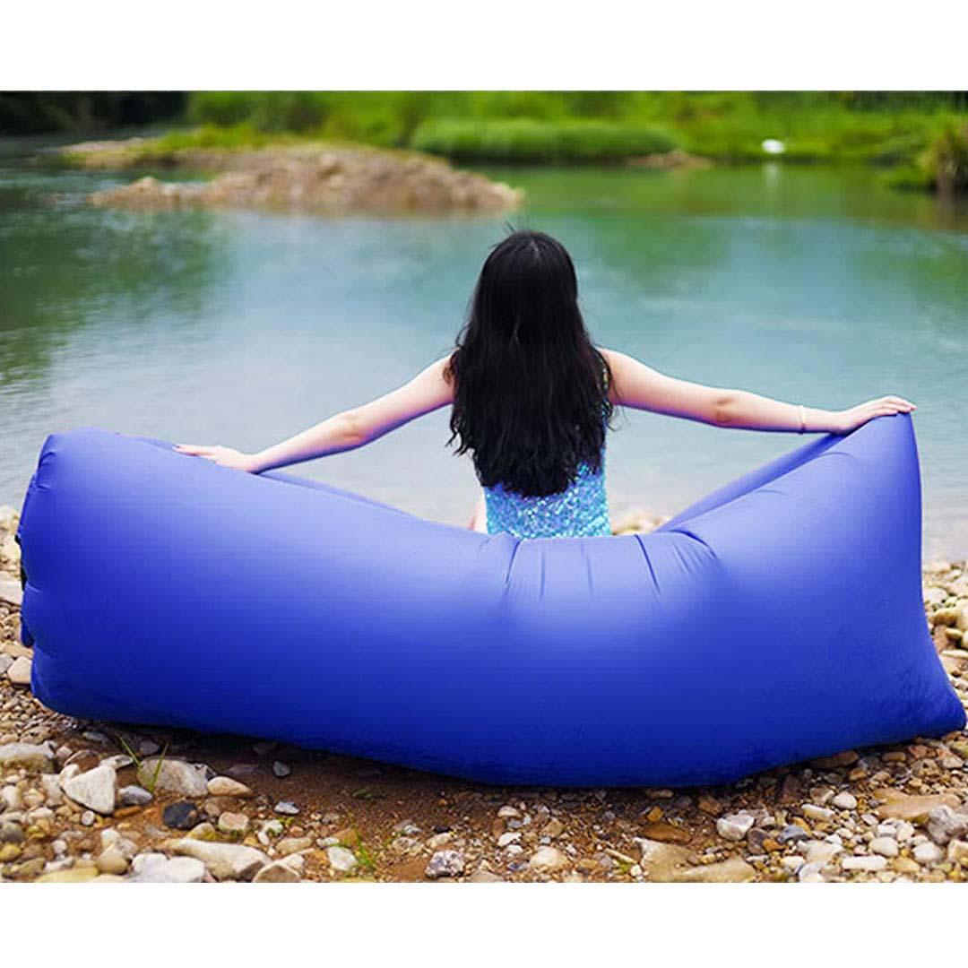 2X Fast Inflatable Sleeping Bag Lazy Air Sofa Blue/Orange