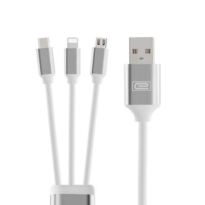 3 in 1 Durable 1.2M iPhone Android Micro Usb Cable High Speed Charging Data Cable