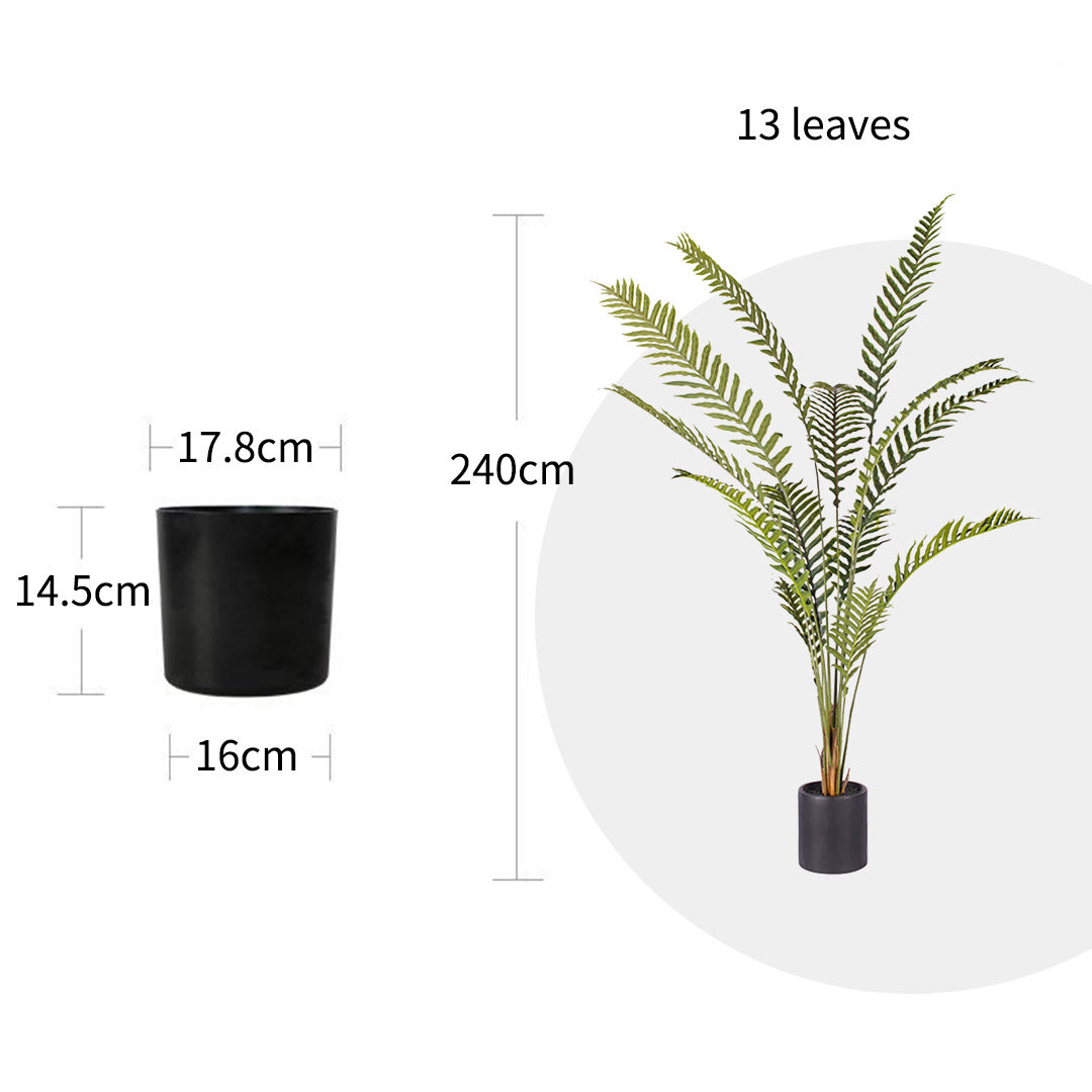SOGA 240cm Artificial Green Rogue Hares Foot Fern Tree Fake Tropical Indoor Plant Home Office Decor