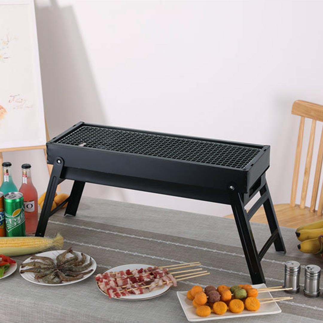 SOGA 2X 60cm Portable Folding Thick Box-type Charcoal Grill for Outdoor BBQ Camping