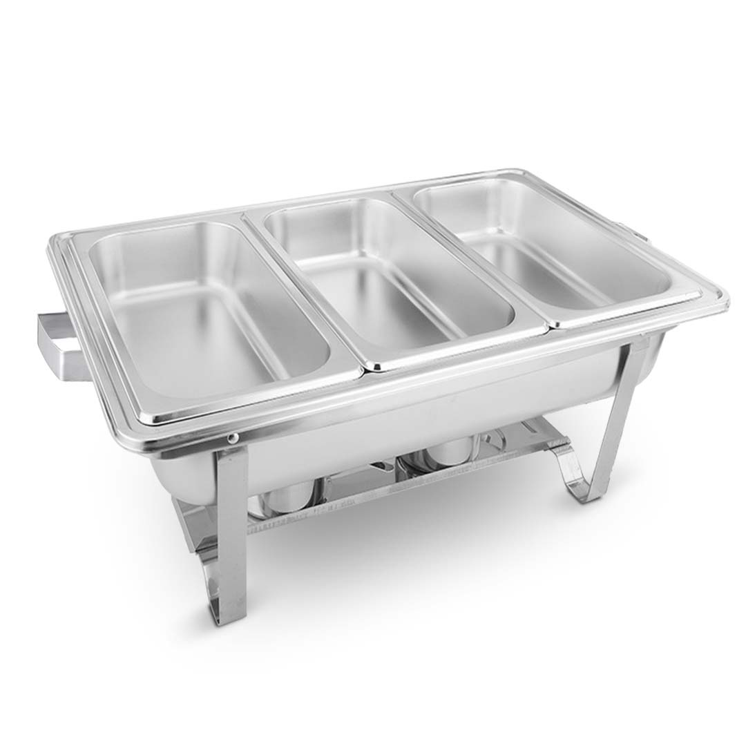 SOGA 2X 3L Triple Tray Stainless Steel Chafing Food Warmer Catering Dish
