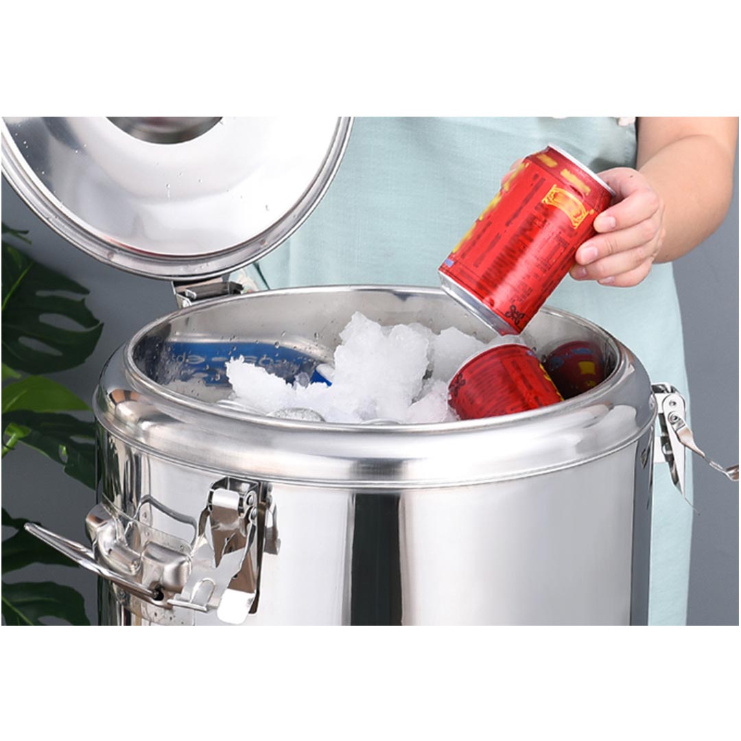 SOGA 30L Stainless Steel Insulated Stock Pot Dispenser Hot & Cold Beverage Container