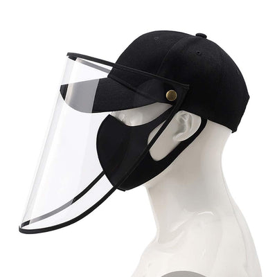 4X Outdoor Protection Hat Anti-Fog Pollution Dust Saliva Protective Cap Full Face Shield Cover Adult Black/White