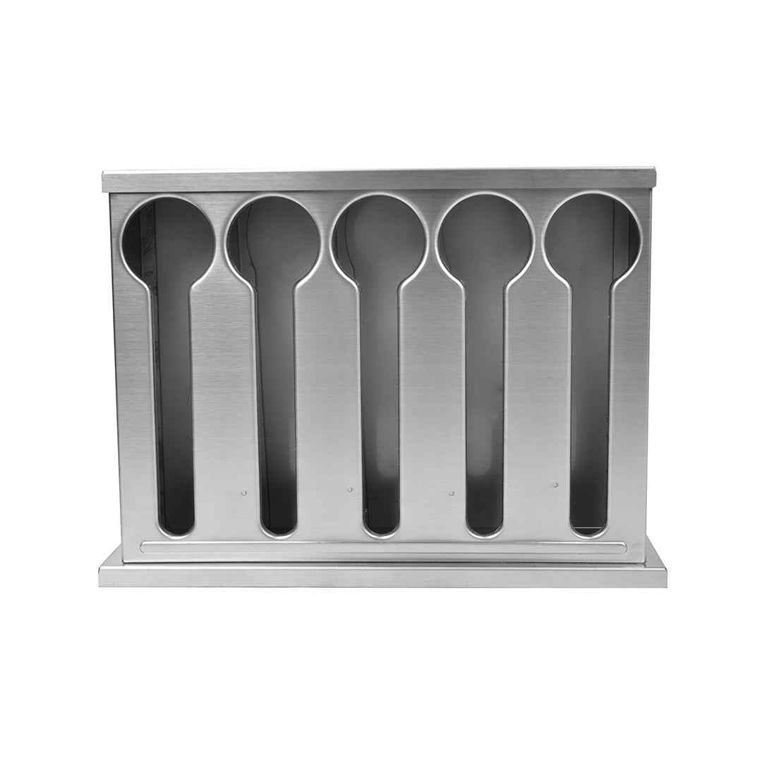 SOGA 2X Stainless Steel Buffet Restaurant Spoon Utensil Holder Storage Rack 5 Holes