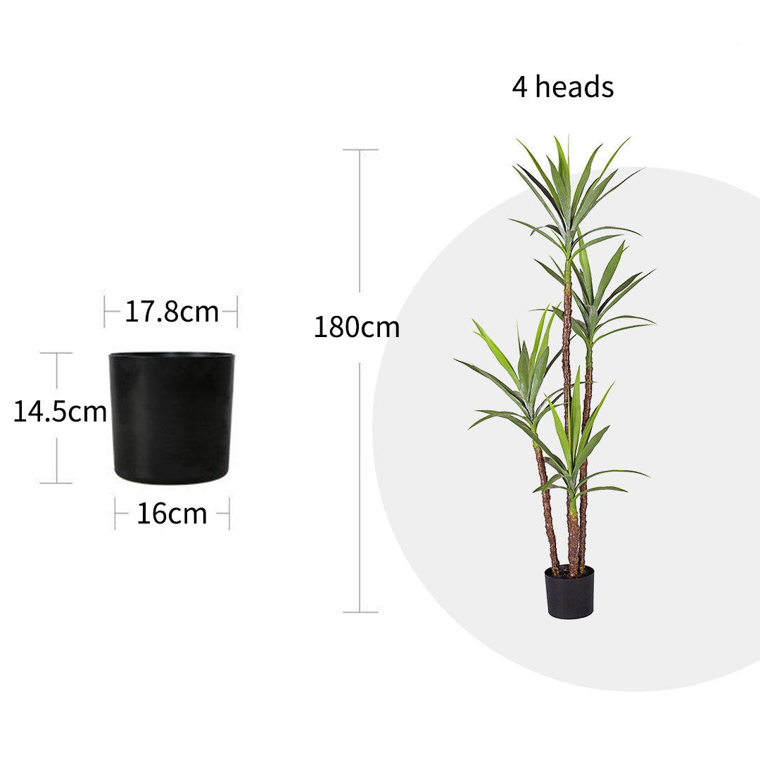 SOGA 2X 180cm Artificial Natural Green Dracaena Yucca Tree Fake Tropical Indoor Plant Home Office Decor