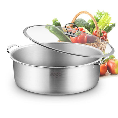 SOGA Stainless Steel 28cm 32cm Casserole With Lid Induction Cookware