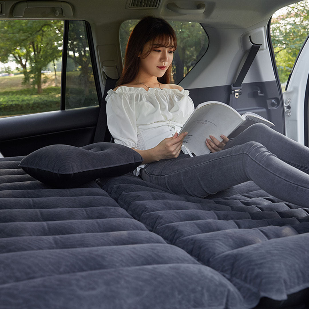 SOGA Black Inflatable Car Boot Mattress Portable Camping Air Bed Travel Sleeping Essentials