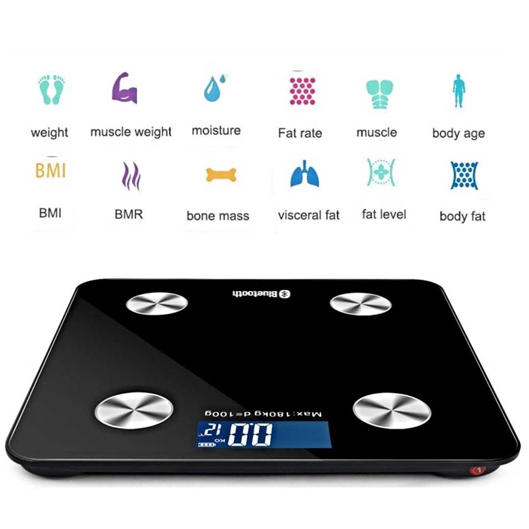 SOGA 2X Wireless Bluetooth Digital Body Fat Scale Bathroom Health Analyser Weight Black/White