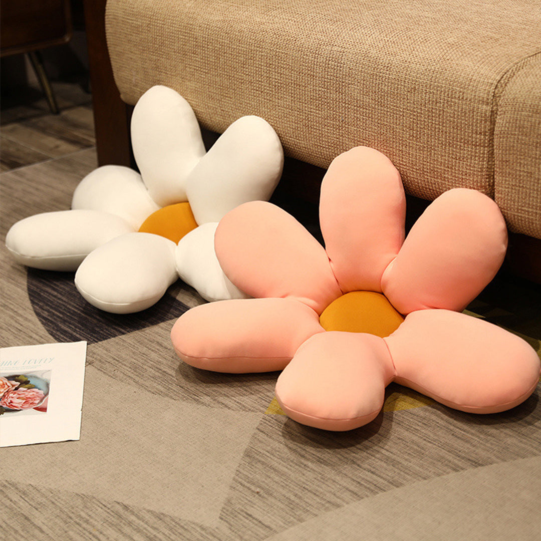 SOGA 2X Pink Daisy Flower Shape Cushion Soft Leaning Bedside Pad Floor Plush Pillow Home Decor