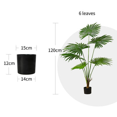 SOGA 4X 120cm Artificial Natural Green Fan Palm Tree Fake Tropical Indoor Plant Home Office Decor