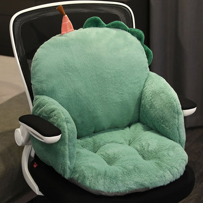 SOGA 2X Green Dino Shape Cushion Soft Leaning Bedside Pad Sedentary Plushie Pillow Home Decor