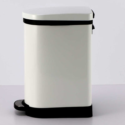 SOGA 2X 10L Foot Pedal Stainless Steel Rubbish Recycling Garbage Waste Trash Bin U White