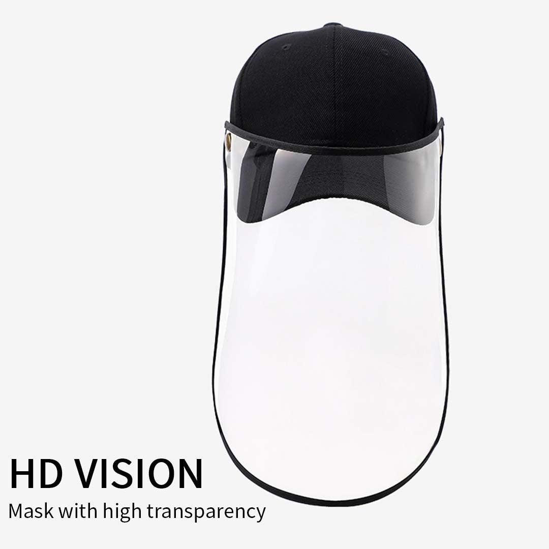 Outdoor Protection Hat Anti-Fog Pollution Dust Saliva Protective Cap Full Face Shield Cover Adult Black