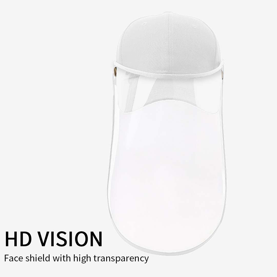 Outdoor Protection Hat Anti-Fog Pollution Dust Protective Cap Full Face HD Shield Cover Adult White