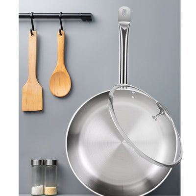 SOGA 2X 26cm Stainless Steel Saucepan Sauce pan with Glass Lid and Helper Handle Triple Ply Base Cookware