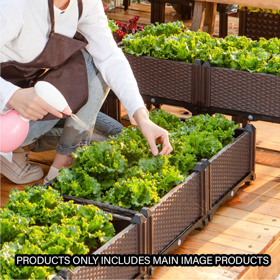 SOGA 200cm Raised Planter Box Vegetable Herb Flower Outdoor Plastic Plants Garden Bed
