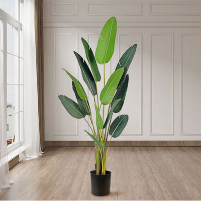 SOGA 220cm Artificial Giant Green Birds of Paradise Tree Fake Tropical Indoor Plant Home Office Decor
